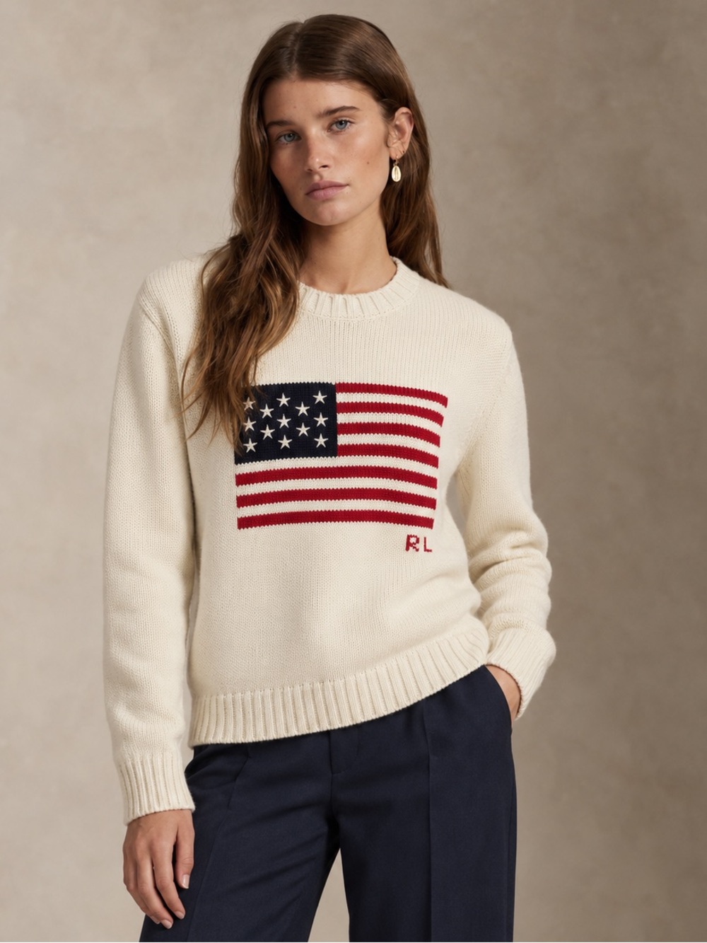 NWOT Polo Ralph Lauren American Flag Knit Sweater